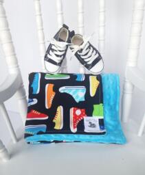 Colorful Baby Blanket - Converse Blue Minky