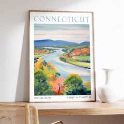 Connecticut Usa Art Print - New England Travel Poster, Coastal Wall Art, East Coast Illustration, American Home Decor, Poster - thumbnail 2