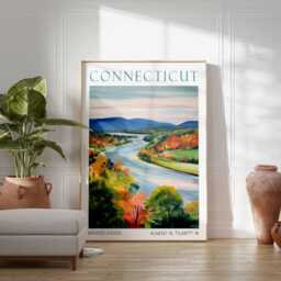 Connecticut Usa Art Print - New England Travel Poster, Coastal Wall Art, East Coast Illustration, American Home Decor, Poster - thumbnail 3