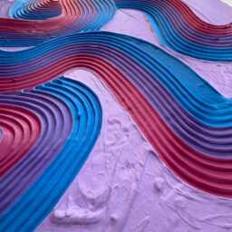 Bisexual Pride Textured Wall Art, Colorful Plaster Art On Circle Canvas - 16x16 In - thumbnail 2