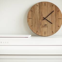 Oak Wood Wall Clock Engraved Personalised Custom Unique Family Wedding Gift - thumbnail 3
