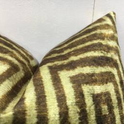 Handwoven Ikat Silk Pillow Cover, Modern Home Decor - 16x16 - thumbnail 2