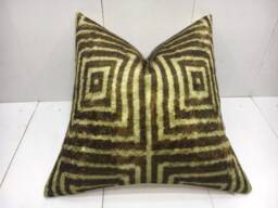Handwoven Ikat Silk Pillow Cover, Modern Home Decor - 16x16 - thumbnail 1