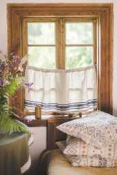 French Linen Caf?? Curtains - Classic Style For Your Kitchen Light-Filtering, Airy, & Timeless 100% Natural - thumbnail 1