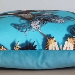 Designers Guild & Christian Lacroix Butterfly Parade Lagon & Omega Velvet Cushion Cover 45x45 cm - thumbnail 2