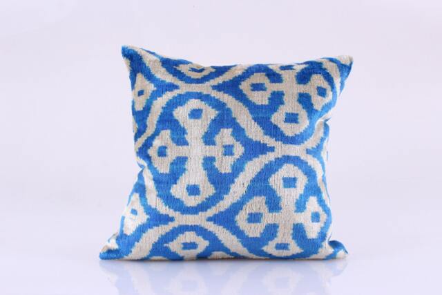 ??kat Velvet Pillow, Bohemian Pillow, Lumbar Pillowcase, Designed Cushions, Couch Cushions, Fashion Cushions, Decorative Pillow, Blue Beige Pillow - image 1