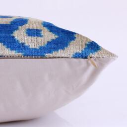 ??kat Velvet Pillow, Bohemian Pillow, Lumbar Pillowcase, Designed Cushions, Couch Cushions, Fashion Cushions, Decorative Pillow, Blue Beige Pillow - thumbnail 3