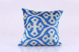??kat Velvet Pillow, Bohemian Pillow, Lumbar Pillowcase, Designed Cushions, Couch Cushions, Fashion Cushions, Decorative Pillow, Blue Beige Pillow - thumbnail 1