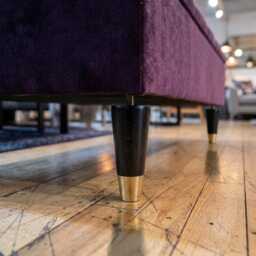 Purple Ottoman Footstool- Coffee Table- Living Room Storage- Deep Cushioned Plush Velvet Seating Bench - thumbnail 4