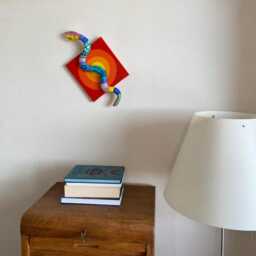 Handmade - Original Paper Mache Snake Wall Hanging - thumbnail 2