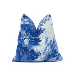 Thibaut - Lincoln Toile Blue & Flax Soft Muted Romantic Countryside Designer Cushion Cover Luxury Throw Pillow Handmade Home D??cor - thumbnail 1