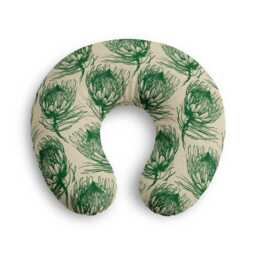 Green Protea Floral Nursing Pillow Cover - Botanical Pattern - thumbnail 2