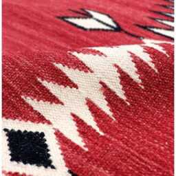 Custom Southwest Wool Kilim Rug Handwoven Tribal Design, Reversible Kilim - thumbnail 3