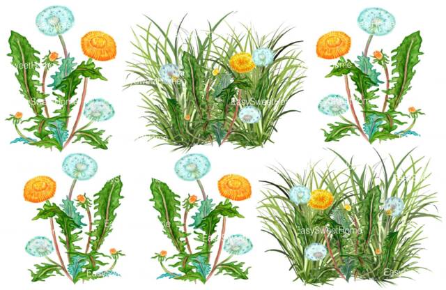 Grass Wall Decals Dandelions Sectioned, Spring Decal, For Tile, Walls, Furniture, Hand-Painted Decals, Home D??cor - image 1
