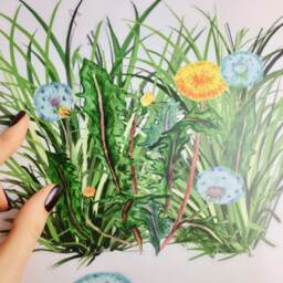 Grass Wall Decals Dandelions Sectioned, Spring Decal, For Tile, Walls, Furniture, Hand-Painted Decals, Home D??cor - thumbnail 4