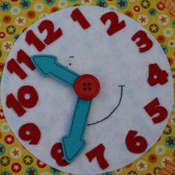 Clock Page For Custom Built Quiet Book By Tomtoy, Time Telling, Fabric Busy Book Pages, 20x20cm, Single - thumbnail 2