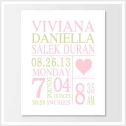 Personalized Baby Gifts - Pink Gray Owl Nursery Wall Decor For Girl New Baby Gift Birth Announcement Stats Art - thumbnail 2