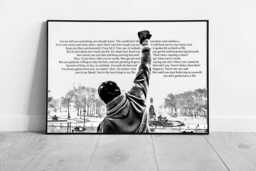 Rocky Balboa Inspirational Boxing Quote Wall Art - Black & White Framed Print - thumbnail 1