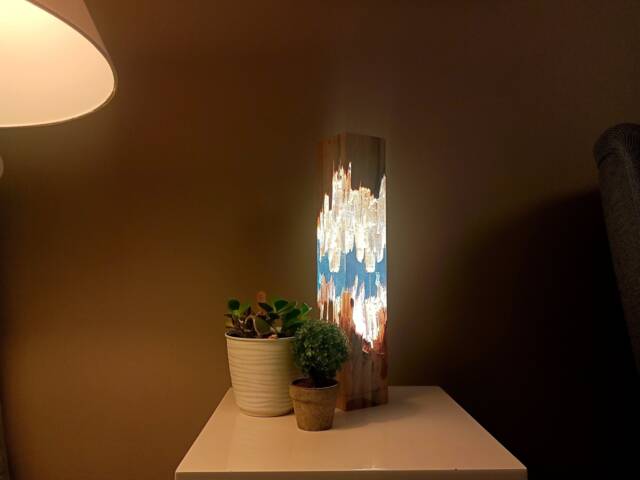 Monolith Resin Lamp Epoxy & Wood Night Light - image 1