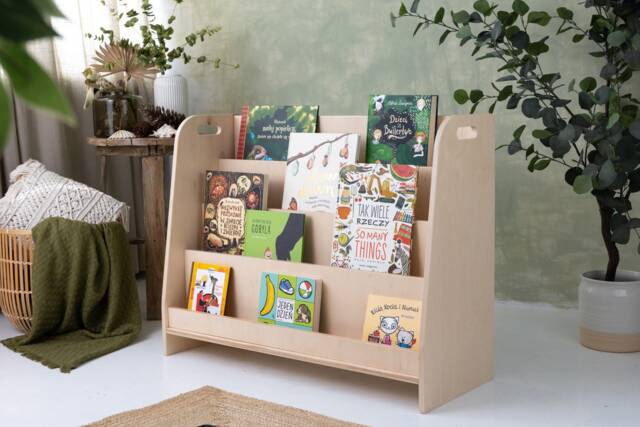 Baltic Birch Plywood Kids Bookshelf, Montessori Style - image 1
