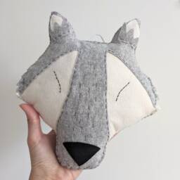 Felt Wolf Decor For Nursery, Woodland Nursery Decor, Theme Bedroom, Forest Animal Head - thumbnail 2