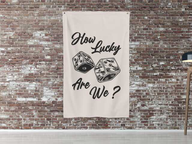 How Lucky Are We Banner, Housewarming Gift, Bedroom Fabric Hallway Wall Art, Living Room Sign, New Home Anniversary - image 1