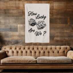How Lucky Are We Banner, Housewarming Gift, Bedroom Fabric Hallway Wall Art, Living Room Sign, New Home Anniversary - thumbnail 3