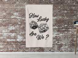 How Lucky Are We Banner, Housewarming Gift, Bedroom Fabric Hallway Wall Art, Living Room Sign, New Home Anniversary - thumbnail 1