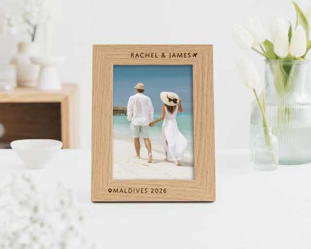 Holiday Destination Frame - Honeymoon Memory Wood For 7x5 Or 6x4 Photo - image 1