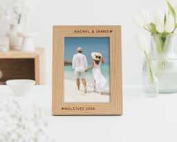Holiday Destination Frame - Honeymoon Memory Wood For 7x5 Or 6x4 Photo - thumbnail 1