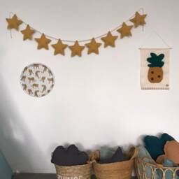 Turquoise Star Pillow // Muslin Children's Blue Decorative Star Cushion - thumbnail 4