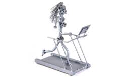 Running Treadmill Gift Nuts & Bolts Metal Sculpture, Fitness Coach Gift, Upcycled Personalized Award For Christmas - thumbnail 1