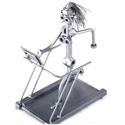 Running Treadmill Gift Nuts & Bolts Metal Sculpture, Fitness Coach Gift, Upcycled Personalized Award For Christmas - thumbnail 3