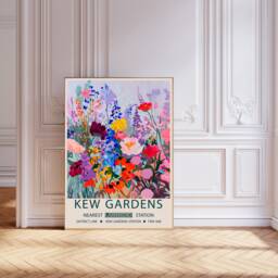 Botanical Flower Market Art Print, Kew Gardens Floral Wall Decor, Art, Art - thumbnail 1