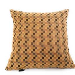Brown & Wheat Checkered Pillow Cover. 18x18 Inches - thumbnail 2