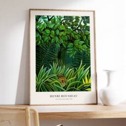 Rousseau Jungle Lion Canvas, Tropical Animal Art Print - thumbnail 3