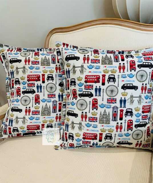 The London Collection - Cushions Cushion Covers Landmarks Bus Guardsman Taxi King Charles Icons - image 1