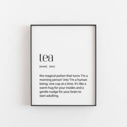 Tea Print - Definition Wall Art - Perfect Gift For Lovers & Home Decor Quote Poster Kitchen Free Shipping A2 A3 - thumbnail 1