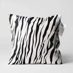 Black & White Cushion Cover With Zebra Pattern - Double Sided Printing Throw Pillow On The Chenille Multi Size Options Oeko-Tex - thumbnail 1