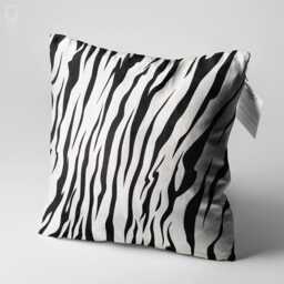 Black & White Cushion Cover With Zebra Pattern - Double Sided Printing Throw Pillow On The Chenille Multi Size Options Oeko-Tex - thumbnail 3
