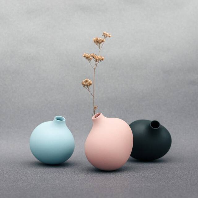 Porcelain Design Vase/Round Vase Pink/ White Imo/Porcelain Flower Holder/Round Shape Vase/ Easter Decoration/ Tablesetting Decor - image 1