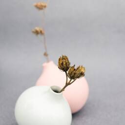 Porcelain Design Vase/Round Vase Pink/ White Imo/Porcelain Flower Holder/Round Shape Vase/ Easter Decoration/ Tablesetting Decor - thumbnail 3