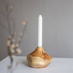 Cedar Wood Candle Holder Or Bud Vase Scandinavian Organic Decor - thumbnail 3