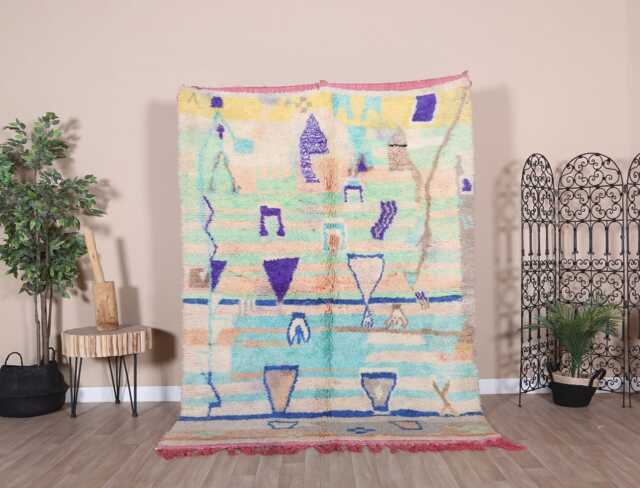 Authentic Boujaad Rug, Soft Moroccan Rug 5x8 Ft - image 1