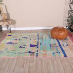 Authentic Boujaad Rug, Soft Moroccan Rug 5x8 Ft - thumbnail 2