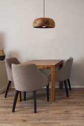 Walnut Wood Pendant Light Carved Farmhouse Dining Room Lighting