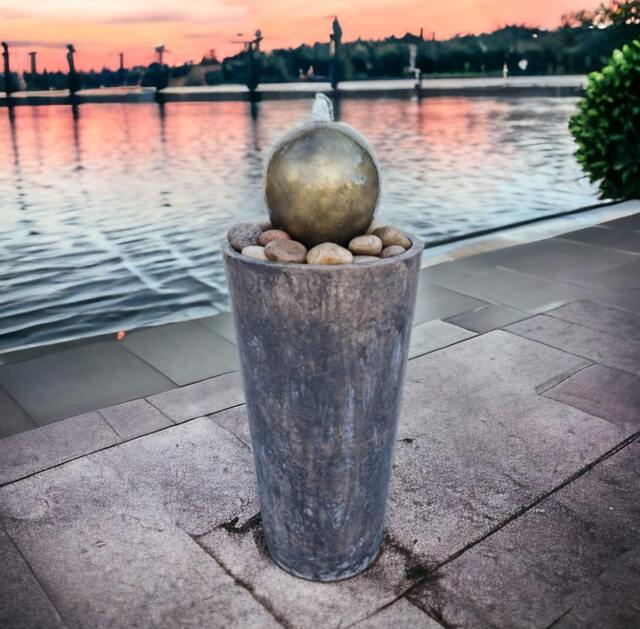 Large Amfissa Ball Fountain Stone Garden Ornament - image 1