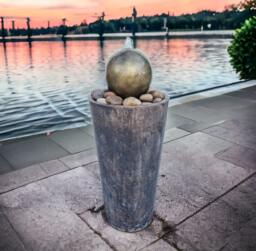 Large Amfissa Ball Fountain Stone Garden Ornament - thumbnail 1