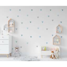 Blue Heart Wall Stickers Boho Nursery Decor - thumbnail 1
