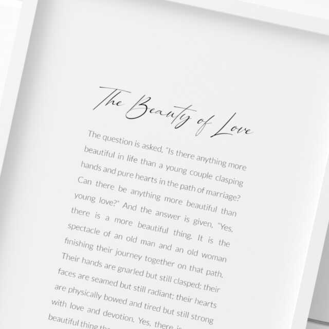 The Beauty Of Love Poem Print - Romantic Wall Art Wedding Or Anniversary Gift Unframed - image 1